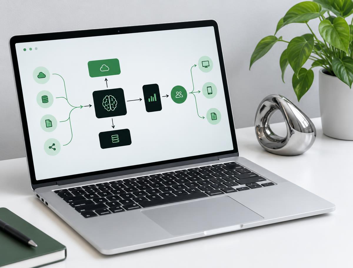 Illustrative digital workflow on a laptop