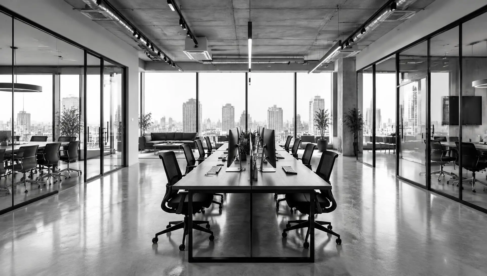 Illustrative contemporary shared workspace